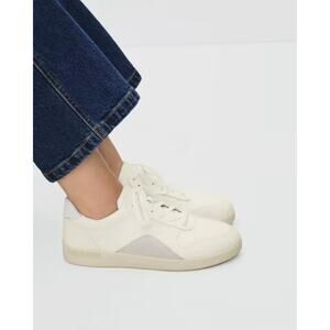 NWOT Everlane Unisex The ReLeather Court Sneaker Lace Up Off-White SZ M8.5/W10.5